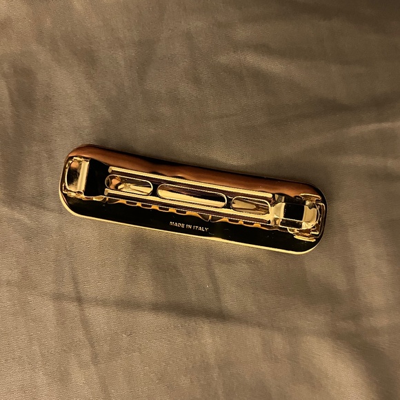 Super Rare Worn Once Authentic Miu Miu Gold Logo Hair Clip main image 5